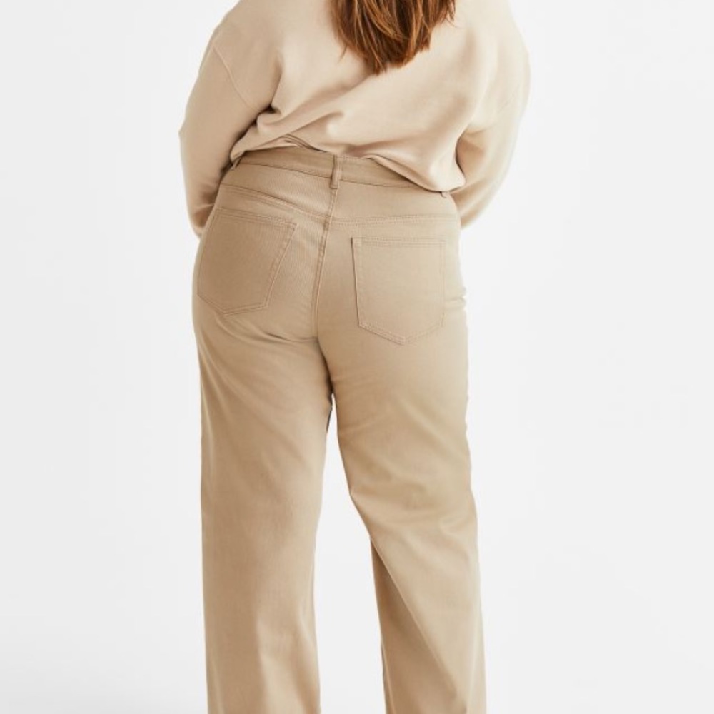 H&M Blue Twill High Waist Wide Leg Pants Size 14 - Picture 5 of 9